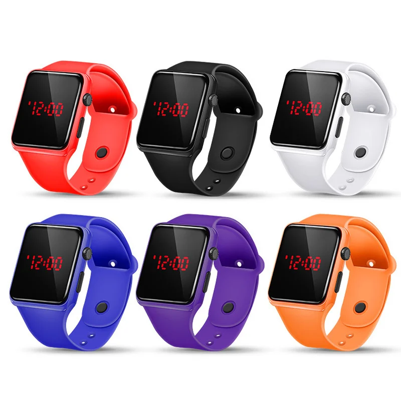 Square Led Electronic Watch Leisure Sports Men and Women Students Children Silicone Strap Weist Watches Reloj Mujer Wholesale