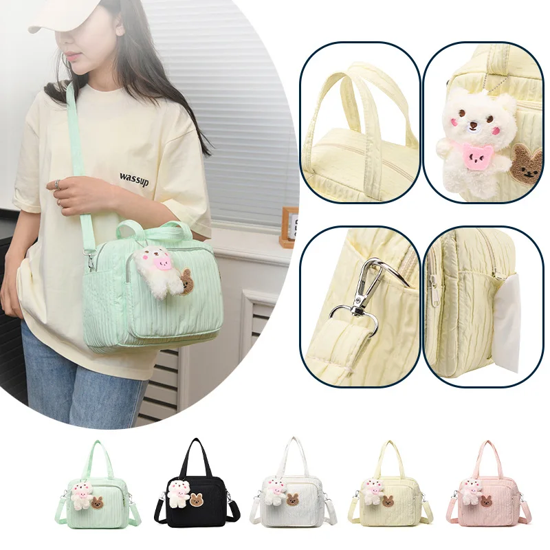 Cute Rabbit Embroidery Mommy Bag Fashion Diaper Bags for Baby Zipper Multifunctional Women Handbag Portable Stroller Nappy Bag