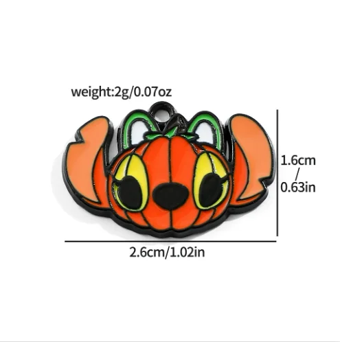 

Lot cartoon 10 PCS Halloween stitch Charm Earrings DIY Key chain Necklace Pendant Bracelet Jewelry Handmade Findings Gift