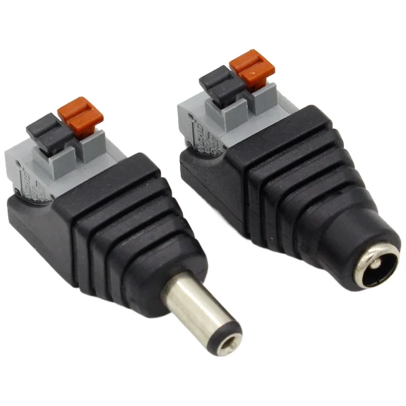 5pcs Male Female Socket Barrel Adapter 2.1mm x 5.5mm 12V DC Power Connector Plug Jack for CCTV Camera LED Strip Supply Terminal