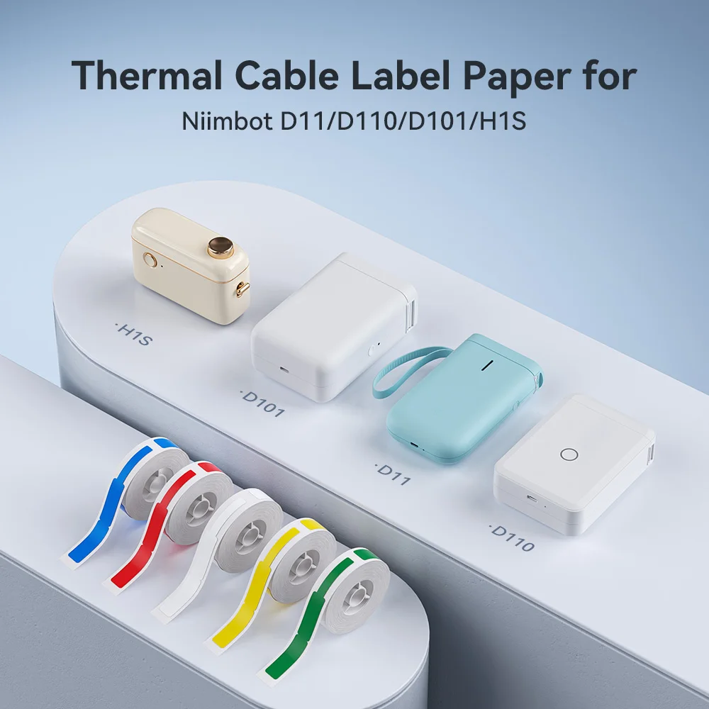 Etiqueta de Cable de Color para Niimbot D11, D110, D101, H1S, Pinter, etiquetas de Cable de red coloridas, pegatinas autoadhesivas, organizador, 3