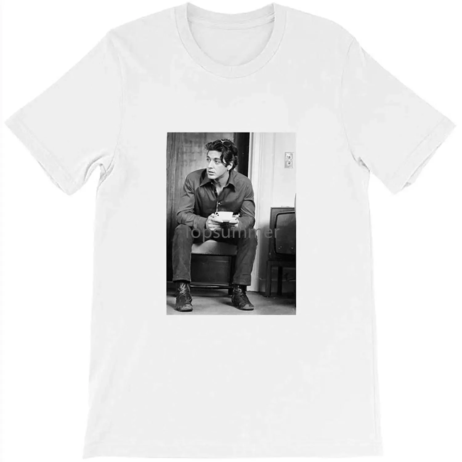 

Crayon Shine Al Pacino Drinking Coffee 1970S Film Movies Cinema The Godfather Serpico Gift For Men Women Girls Unisex T-Shirt