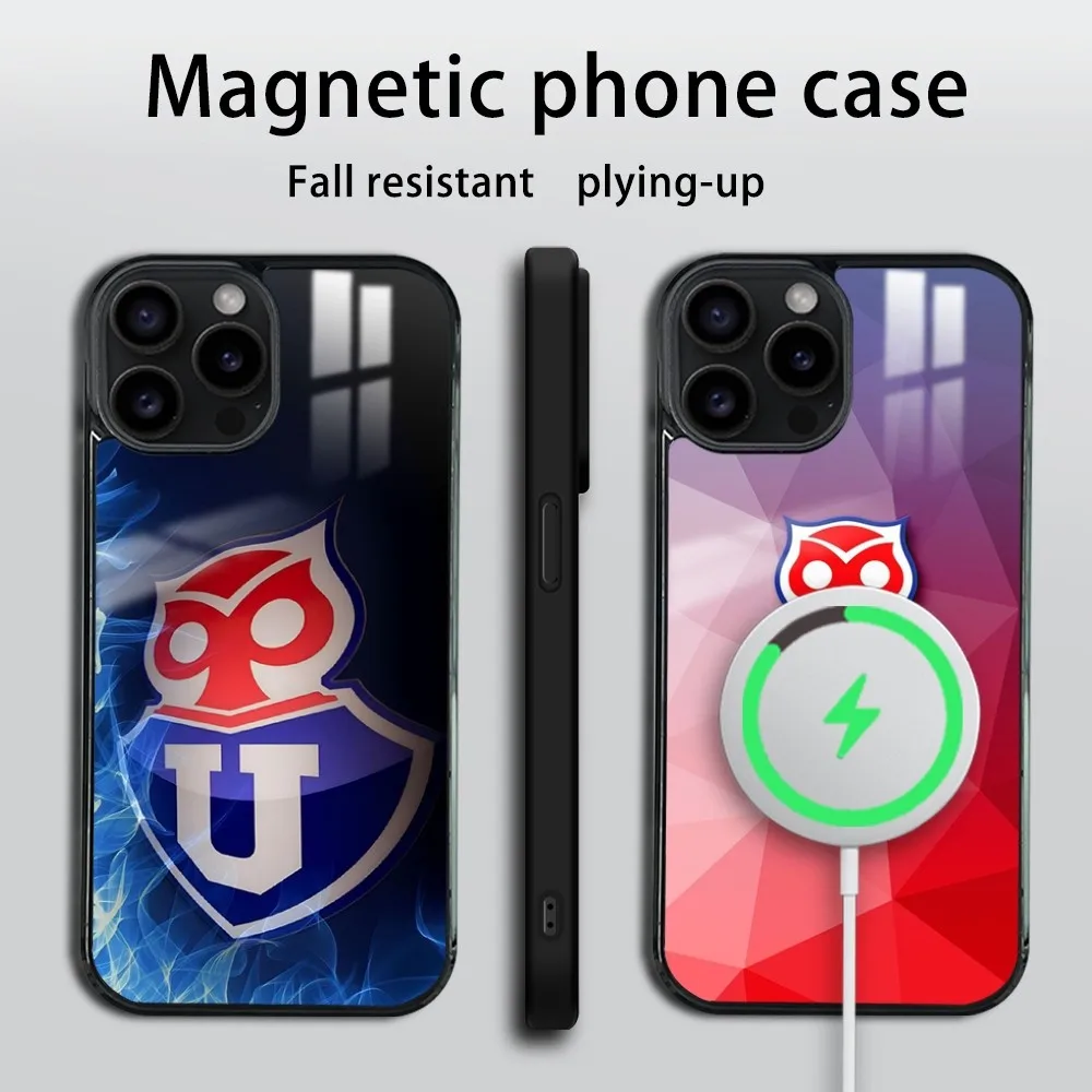 Chile University Logo Phone Case For iPhone 16 15 14 13 12 11 PRO MAX PLUS Mini Magnetic wireless mirror phone case