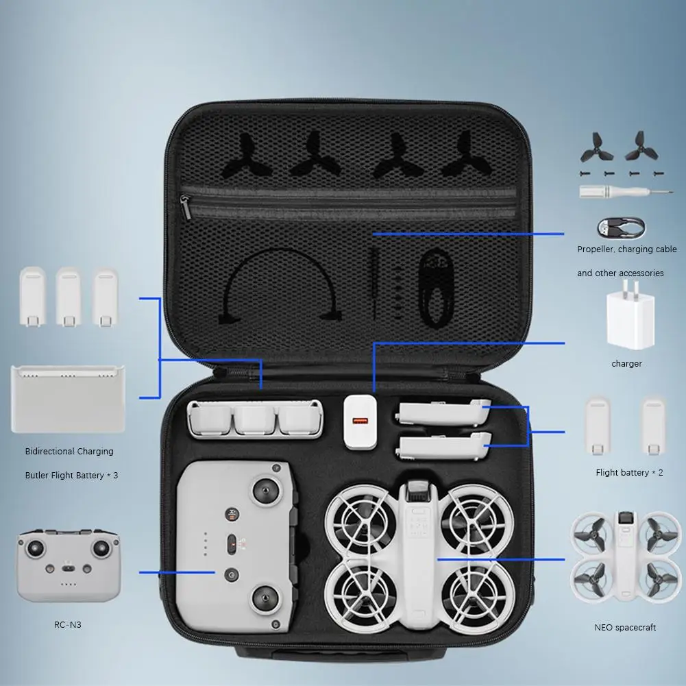 DJI NEO 휴대용 여행 운반 케이스, 하드 쉘 충격 방지 방진 핸드백 스크래치 방지 보호 가방