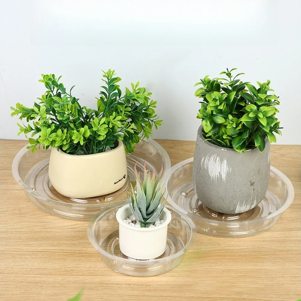 Transparent Flower Pot Trays 20pcs Plastic Saucers for Indoor Outdoor Use Compatible with 16 21 26 31.5cm Pots