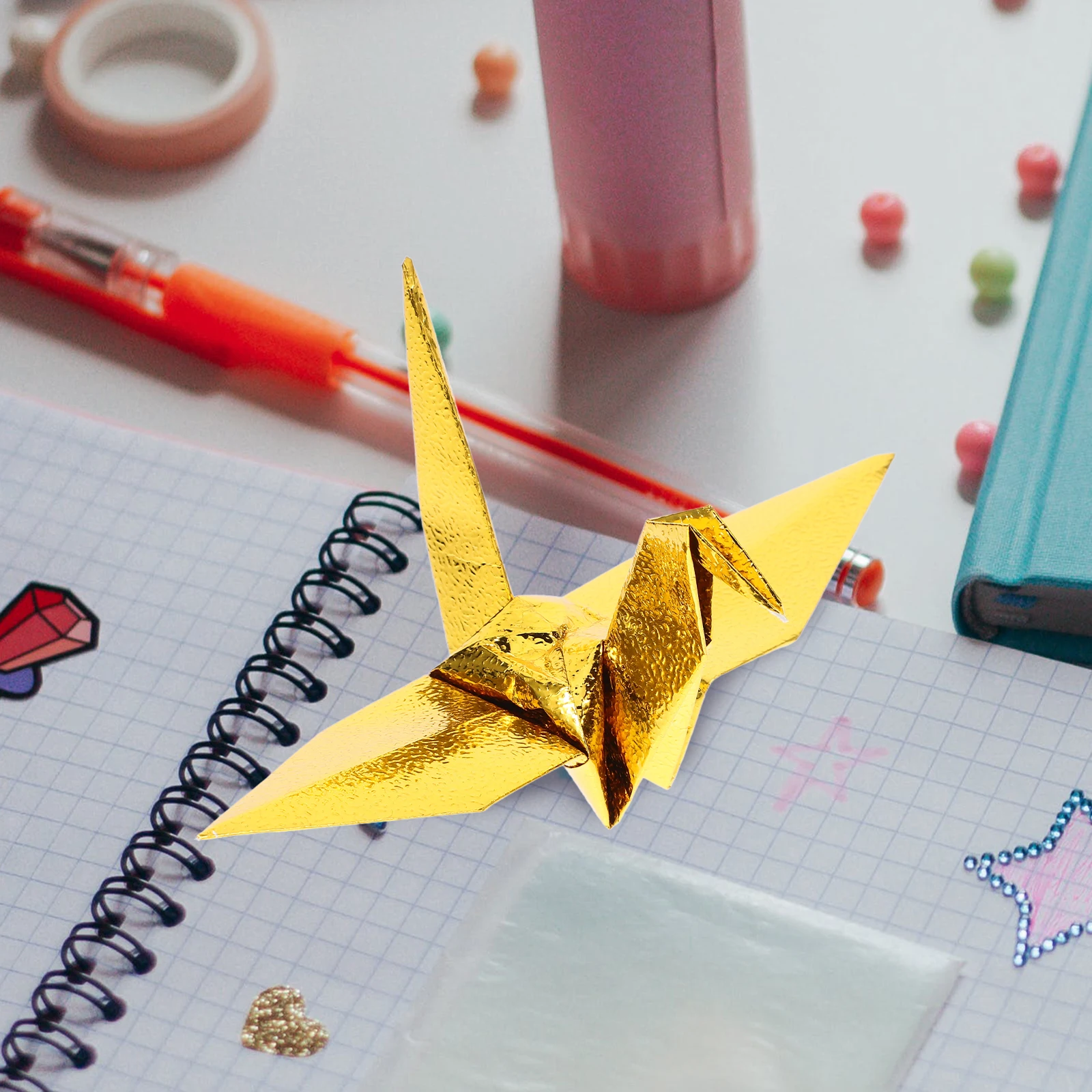 

100 Sheets Diy Craft Paper Silver Color Single Sided Folding Craft Supplies Kids DIY Paper Project Art