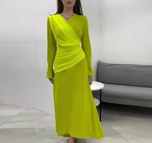 

Dresses Women's Wear Autumn New 2025 Female Fashion Party Clothing Temperament Slimming Elegant High Waist Dress for Women