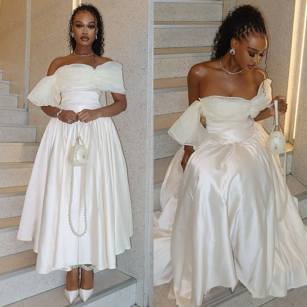 

Customized Sparkly Satin Celebrity Gowns Elegant Strapless Off the Shoulder Evening Dress Exquisite Special Occasion Gowns