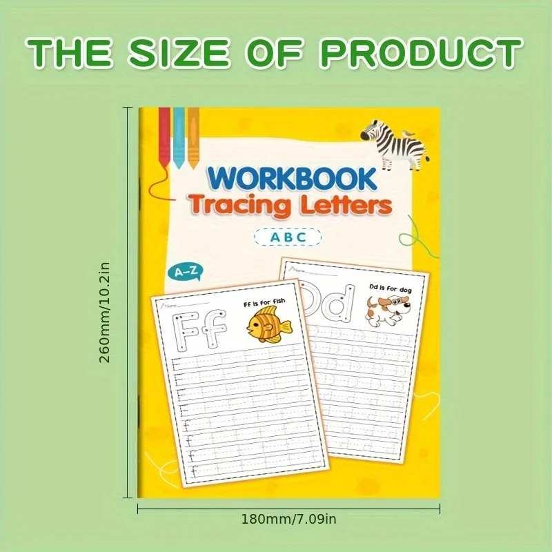 1 Set Kids Letter Tracing Workbook A-Z Alphabet Practice Book for Toddlers & Preschoolers Learning to Write with Cute Cat Design