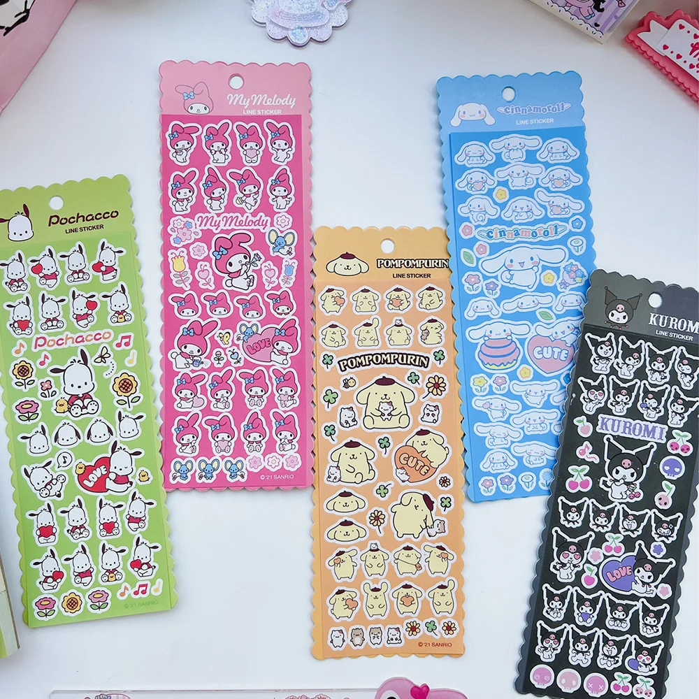 Hello Kitty Stickers for Kids Girls DIY Laptop Phone Diary Cute Cartoon Sanrio Sticker Laptop Stiker Anime Stickers Graffiti