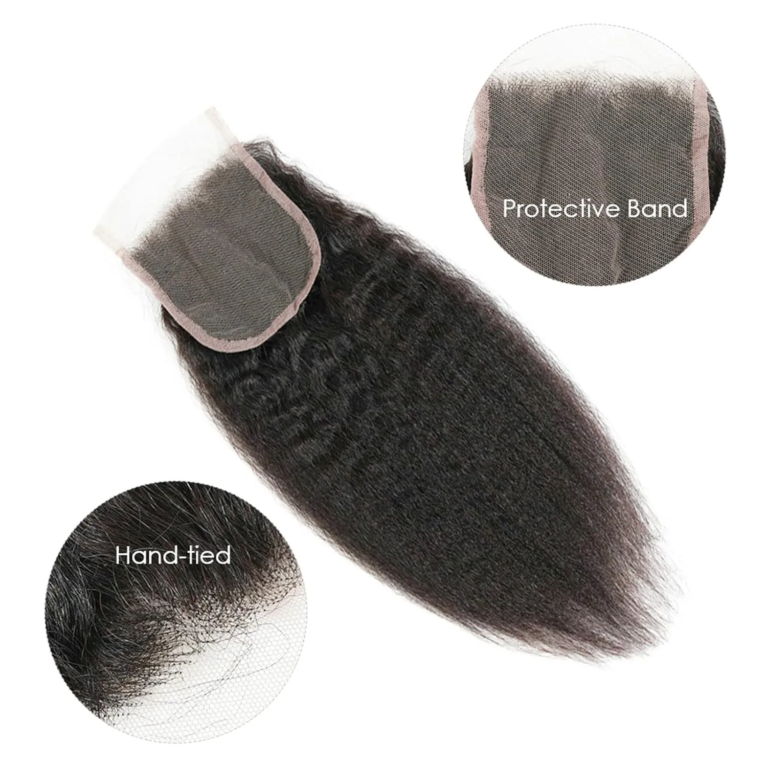 ياكي مستقيم 4x4 الدانتيل إغلاق الشعر البشري غريب مستقيم 4x4 الدانتيل الشفاف إغلاق البرازيلي عذراء الشعر الطبيعي للنساء #5