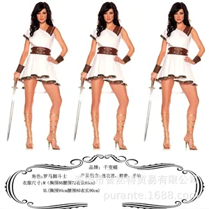 زي هالوين روماني رجالي, توجا يونانية, زي ديونيسوس, سوار جلدي, ملك المصارع, بدلة أفضل 6 مبيعات للرجال توجا يونانية - رقم 2