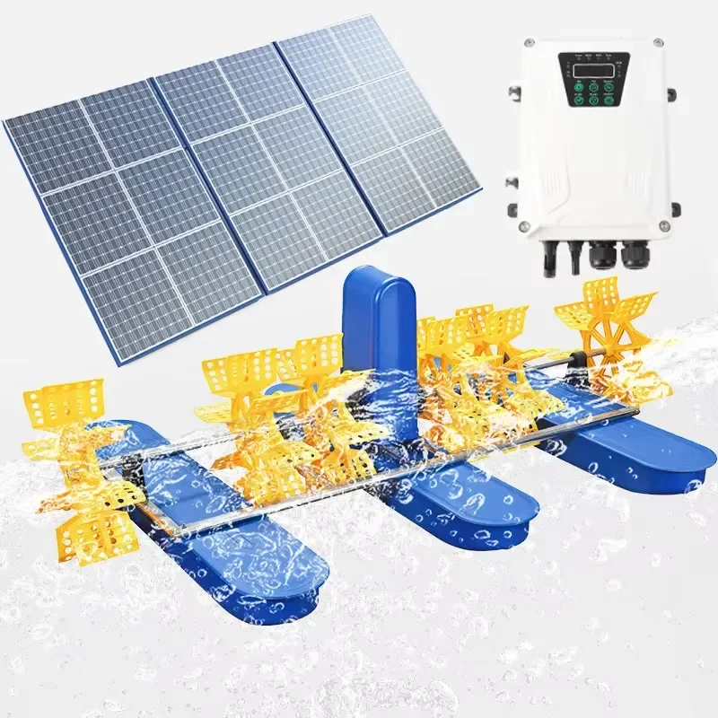 Solar Water Oxygenator Aerator Solar Powered Fish Pond Paddle Wheel Aerator