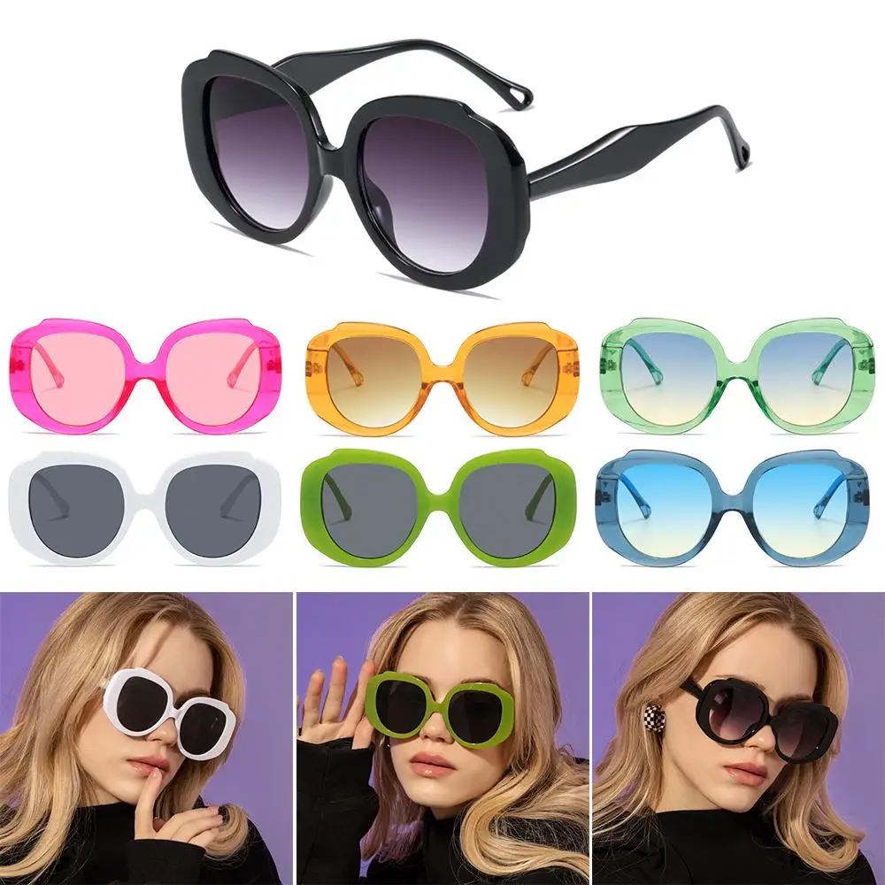

Classic Vintage Women's Sunglasses Oversized Round Frame Sun Glasses Hot Pink Shades Trendy Glasses
