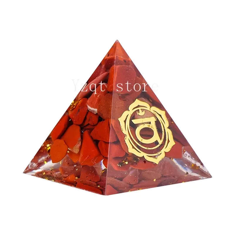 New 3CM crystal gravel Epoxy pyramid ornament, home office desktop energy tower ornament