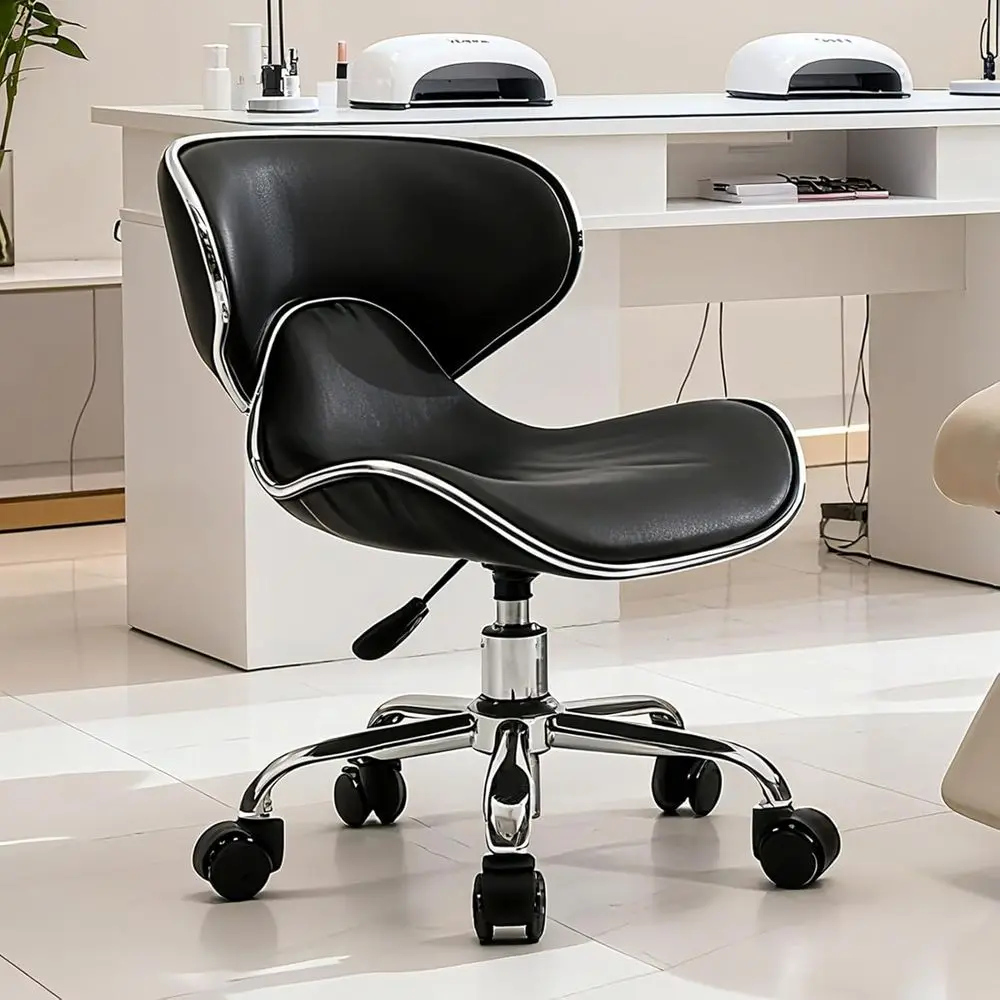 

Black Swivel & Adjustable Pedicure Stool - Ergonomic Nail tech Chair or Sn Proionals, Comortable Pedicure Chair with Smooth Rota