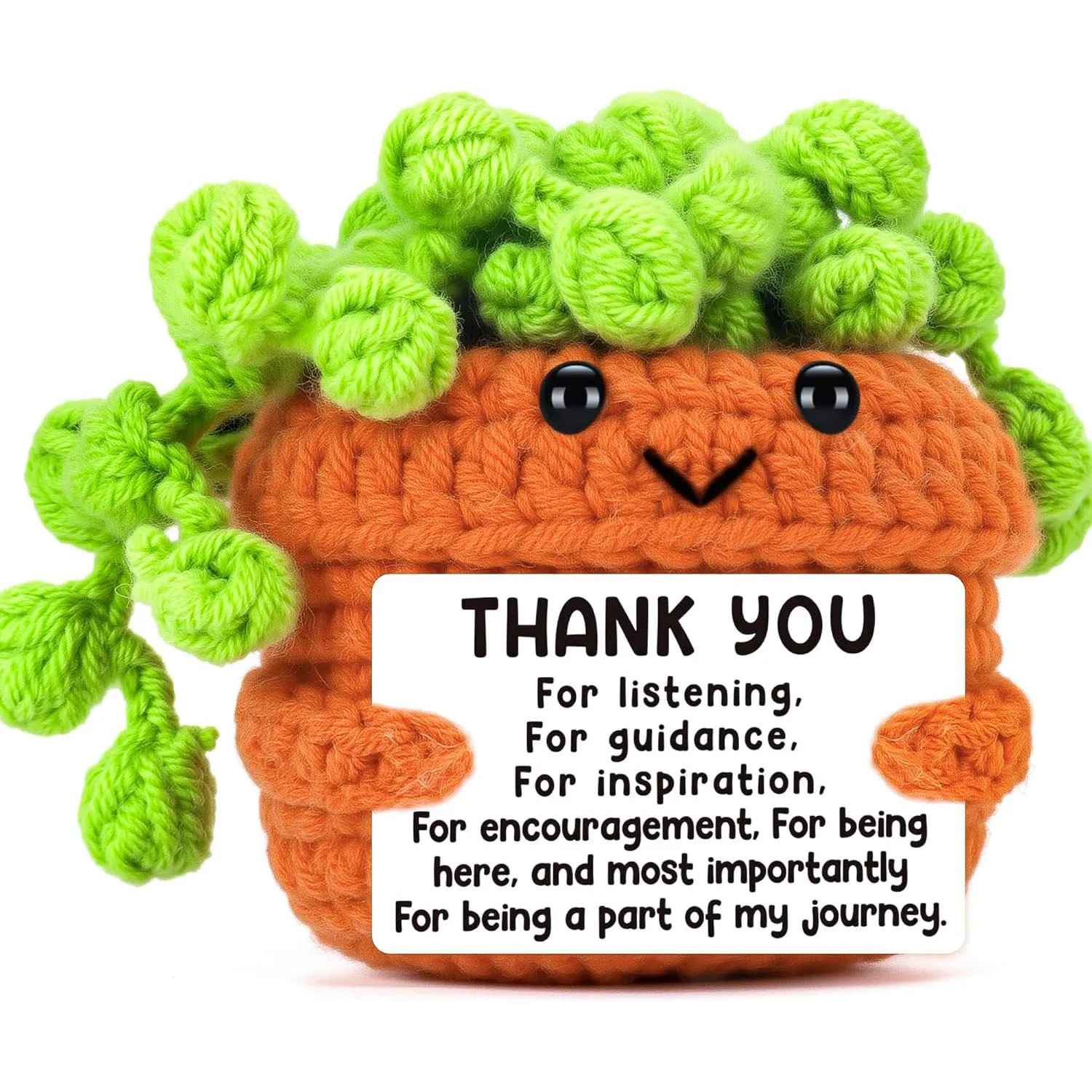Handmade Crochet Positive Plant Decoration Cute Christmas Thank You Gifts for Female Friends Teacher Coworkers Boss Lady Mom