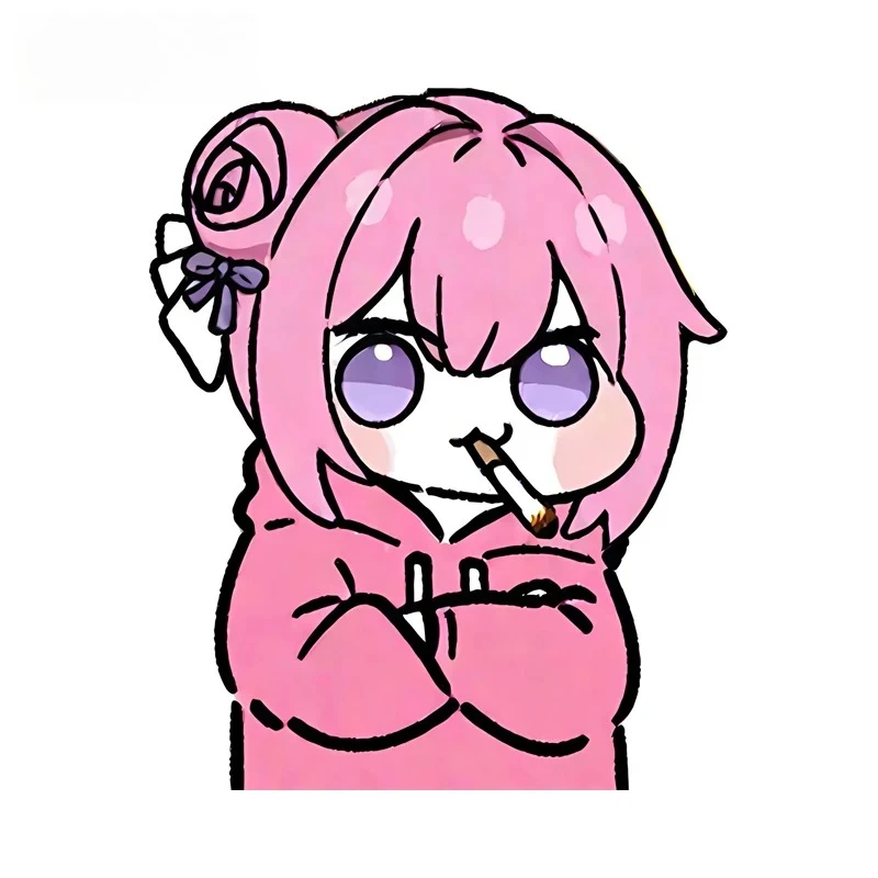 ملصق سيارة Doro Pink Kawaii - ملصق فينيل مقاوم للماء لديكور نافذة الكمبيوتر المحمول التلقائي، تصميم جمالي لطيف ياباني مضحك #6