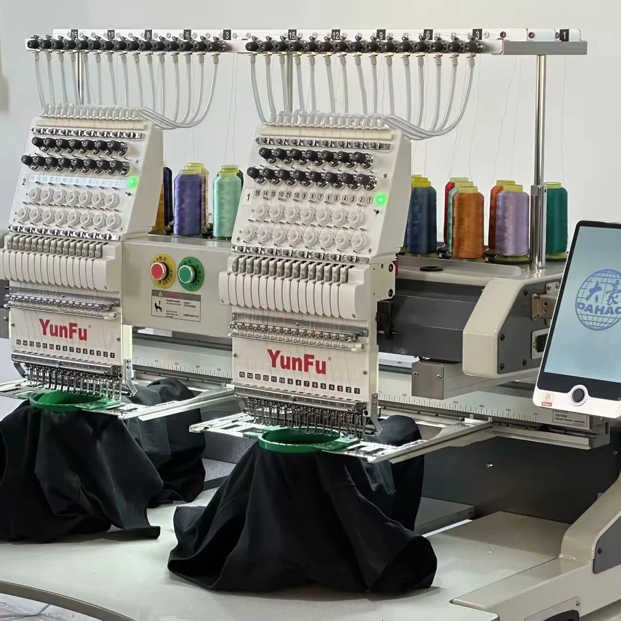 High-Speed YUNFU Industrial 12-Needle Embroidery Machine Low Maintenance with 24/7 Support Single Head Cap Embroidery