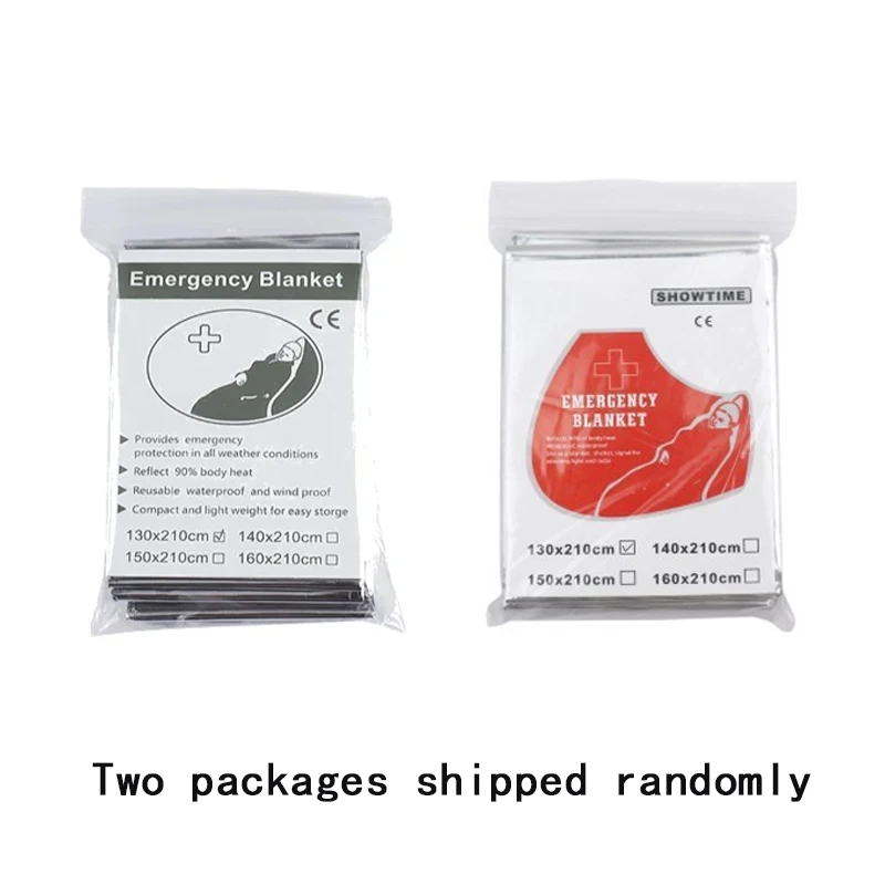 1-10PCS 방풍 방수 호일 열 비상 담요 생존 장비 캠핑 야외를위한 응급 처치 군사 구조 키트