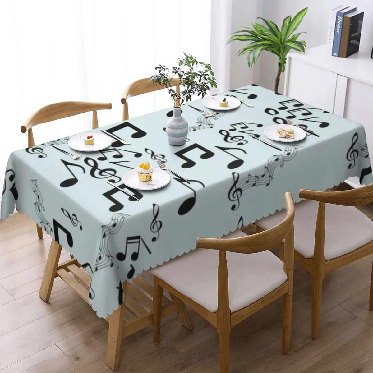 Music Band Piano Saxophone Clarinet Flute Kid Band Rectangular Tablecloth Waterproof Table Cloth Table Cover