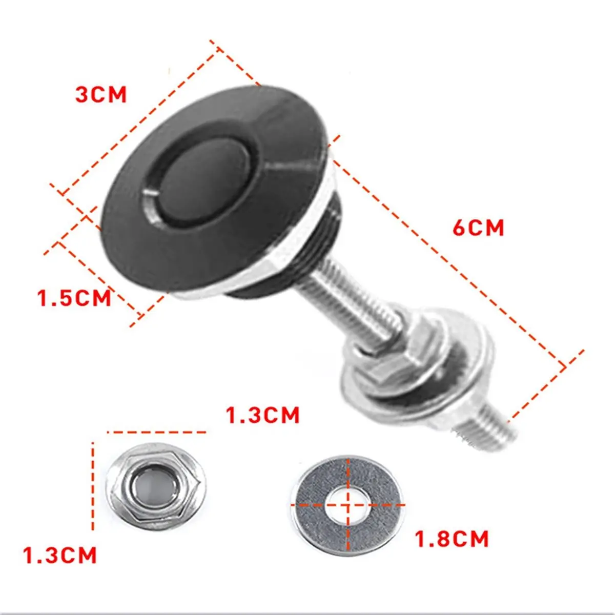 Compatible 4pc Universal Aluminum Push Button Quick Release Car Front Bumper Hood Pin Engine Bonnet Lock for Racing Silver