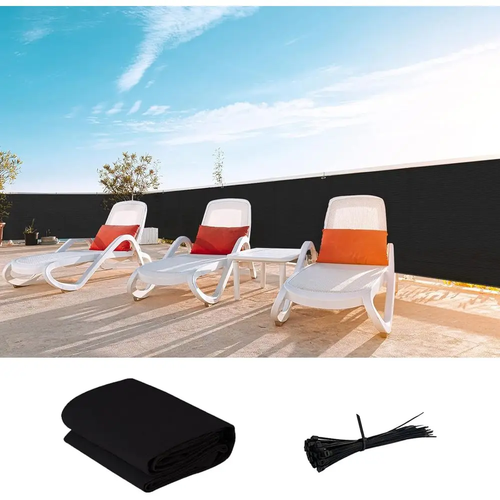 Custom Size 2'6''x12' Black Balcony Privacy Sn,UV Block Privacy ence Sn,90% Shield or Outdoor Pool Garden Aparent Railing