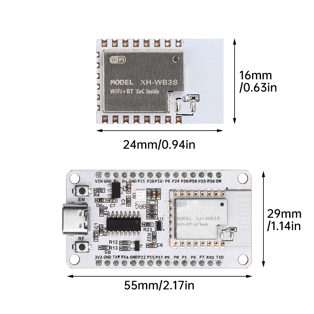 Placa de desarrollo de NiceMCU-WB3S, módulo WiFi, Bluetooth, CH340, WB3S integrado para Arduino