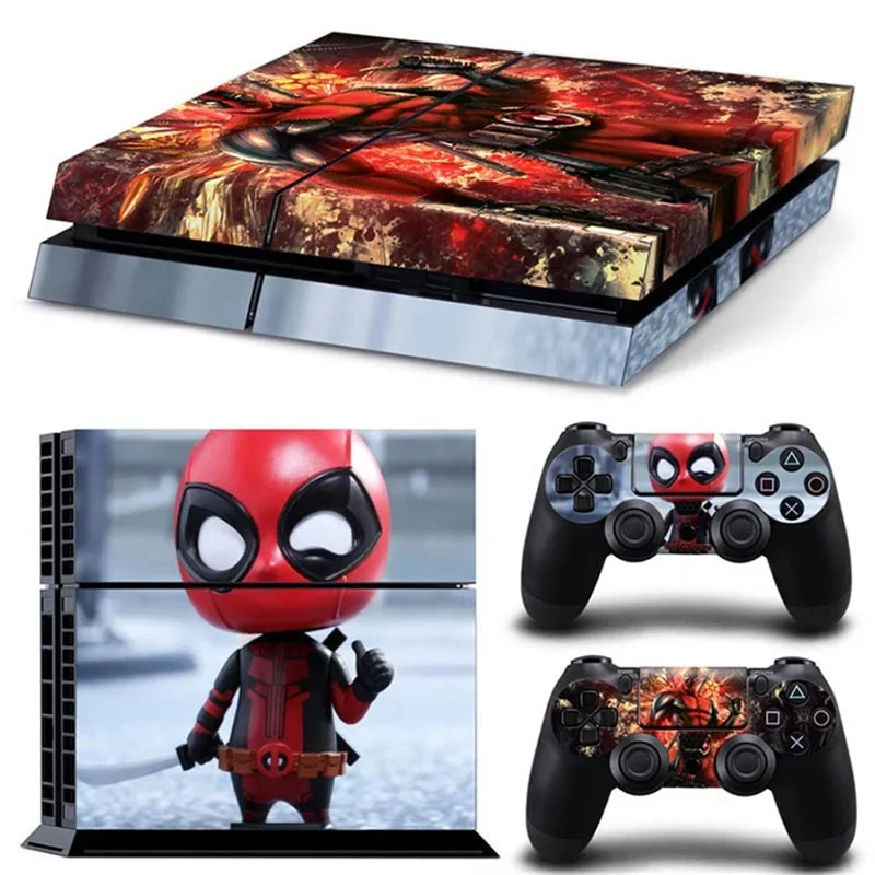 Anime Spiderman Vinyl Decal Skin For PS4 Console Cover For PS4 Console Skin Stickers+2Pcs Controle Protective Skins Accessories