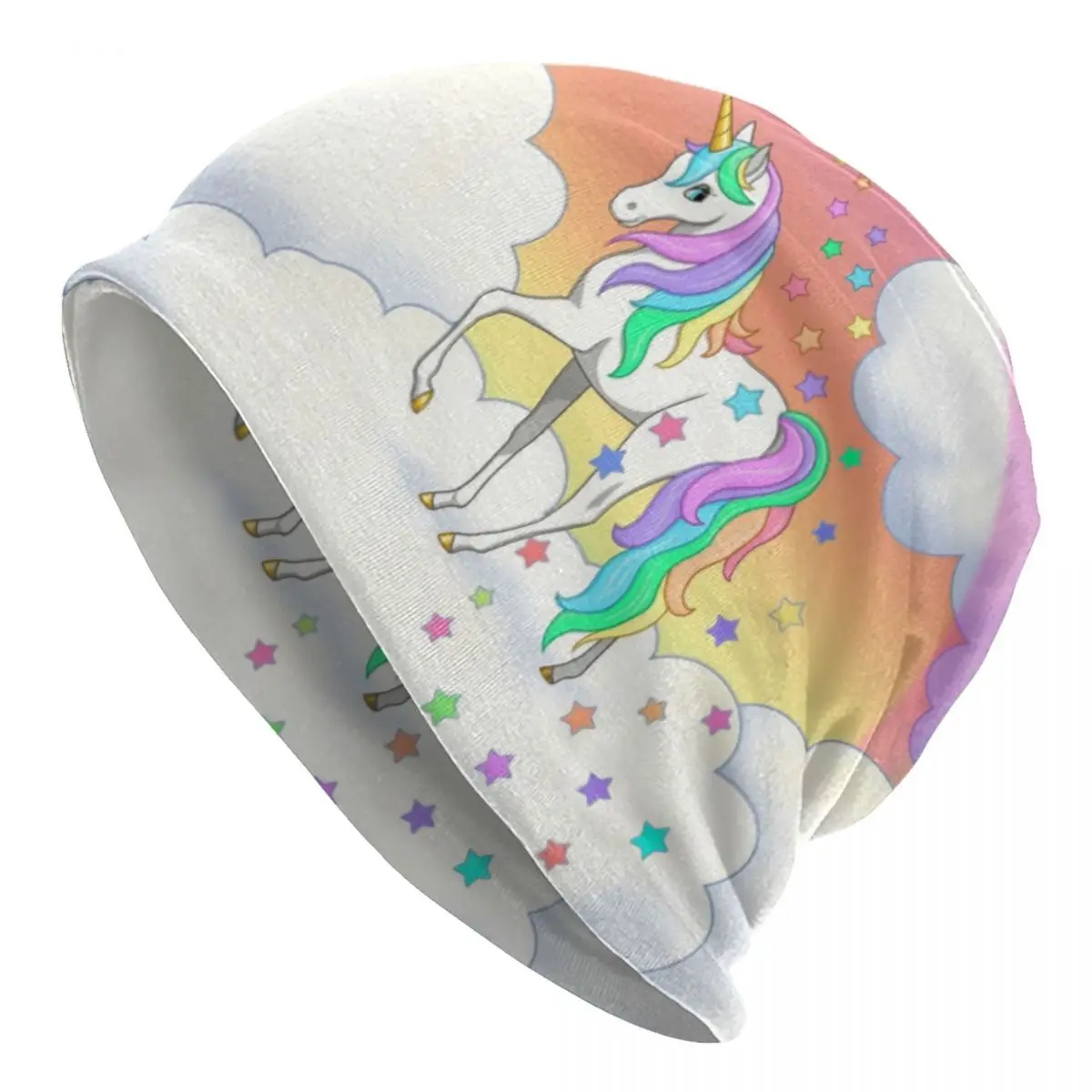 Pretty Rainbow Unicorn Falling Stars Bonnet Hat Knit Hats Men Women Cool Unisex Adult Winter Warm Skullies Beanies Cap