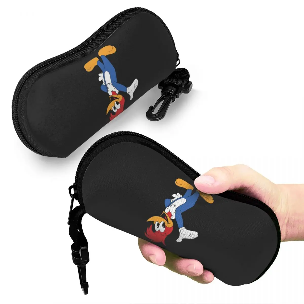 

Woody Woodpecker Shell Glasses Case Portable Sunglasses Box Women Men Soft Eyeglass Bag Pouch