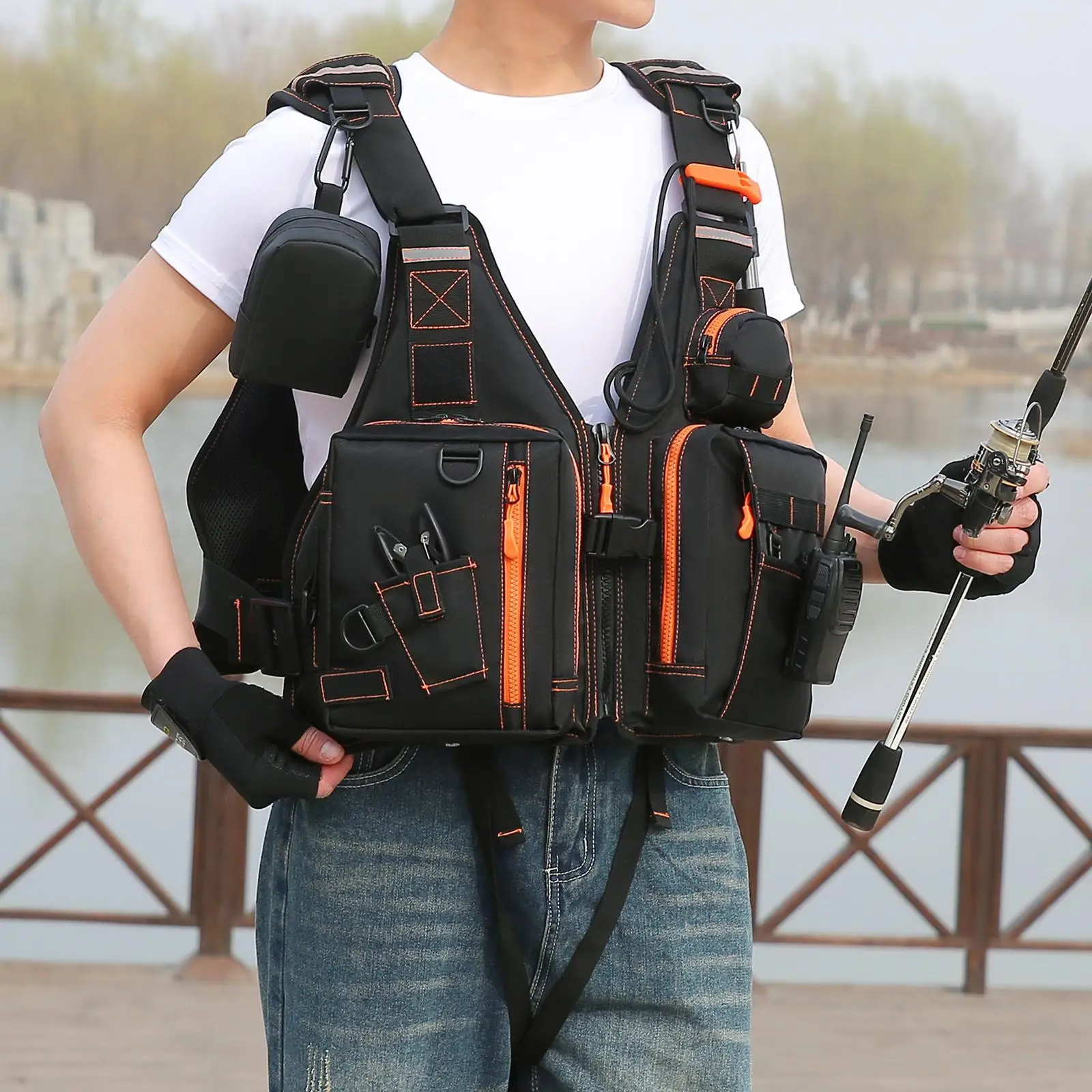 

Рыболовный жилет для мужчин, регулируемый жилет для каяка для взрослых для серфинга на каяках на открытом воздухе