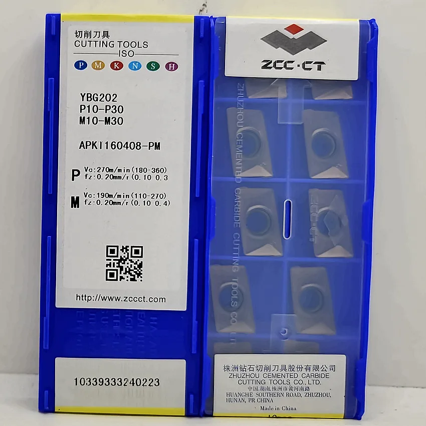 ZCC.CT APKT160408-PM YBG202/APKT160408-PM YBG205/APKT160416-PM YBG202 APKT160408 APKT160416 CNC carbide milling insert 10pcs/box