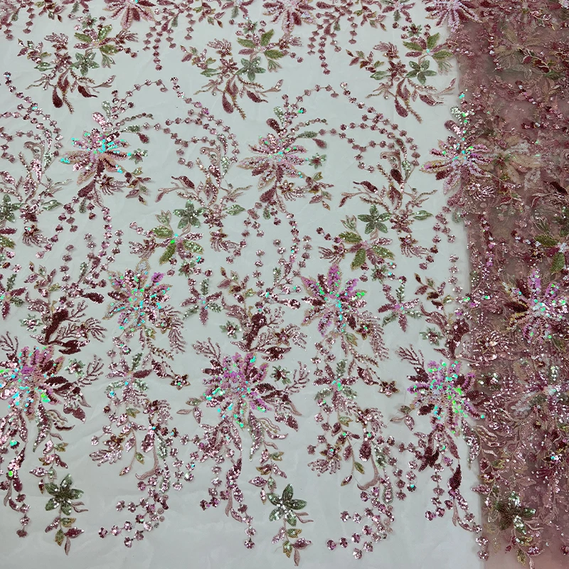 نسيج شبكي من الدانتيل الفرنسي الفاخر، فستان قماش دانتيل مطرز بالترتر والترتر الأفريقي عالي الجودة صغير الحجم متعدد الألوان