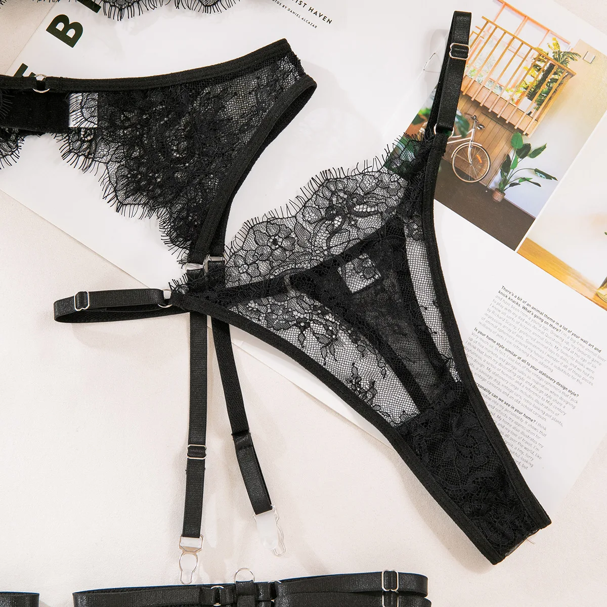 Daring Lingerie Women Sexy Clothes Outfits Hot Erotic Costume Sissy New In Matching Lace Underwear Transparent Erotic Bra Sets - view 6