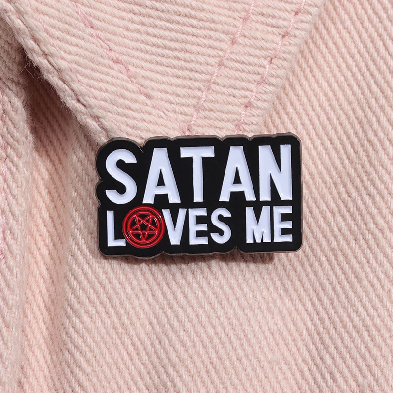 Christianity Enamel Pins Satan Love Me Lapel Badge Custom Hard Metal Brooches Backpack Clothes Collar Accessories Jewelry Pin