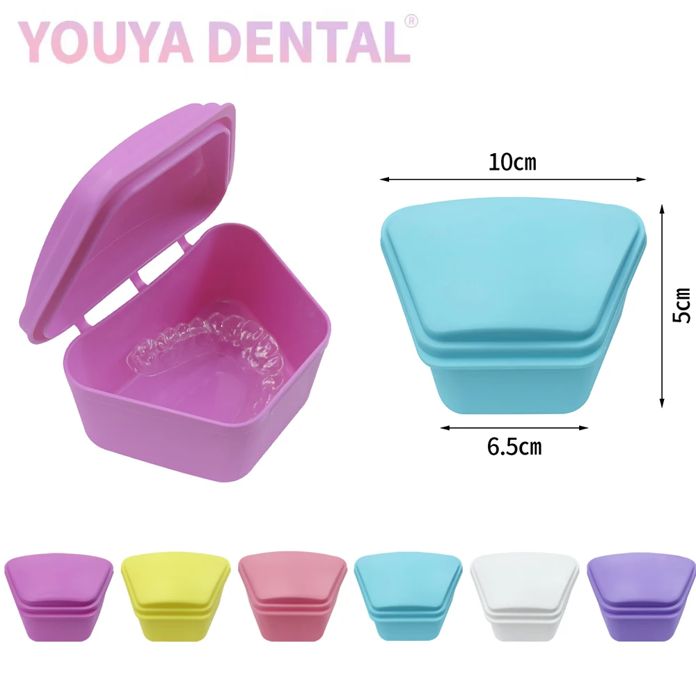 

1Pc Dental Trapezoidal Retainer Case Travel Portable Denture Mouthguard Storage Case Orthodontic Braces Cleaning Box Storage Box