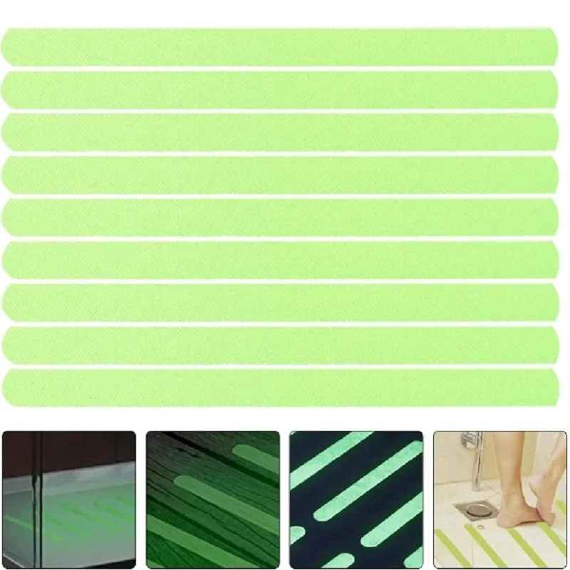 Noctilucent Safety Non-slip Waterproof Stickers Peel and Stick Bathroom Bathtub Treads Tape Floor Safety Anti-Skid Strip Sticker