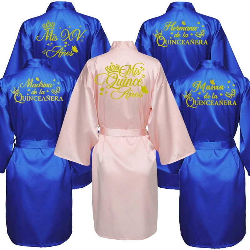 Quinceanera Robes Princess Sweet 15 Years Girl Birthday Party Dresses Royal blue Mis XV Bathrobe