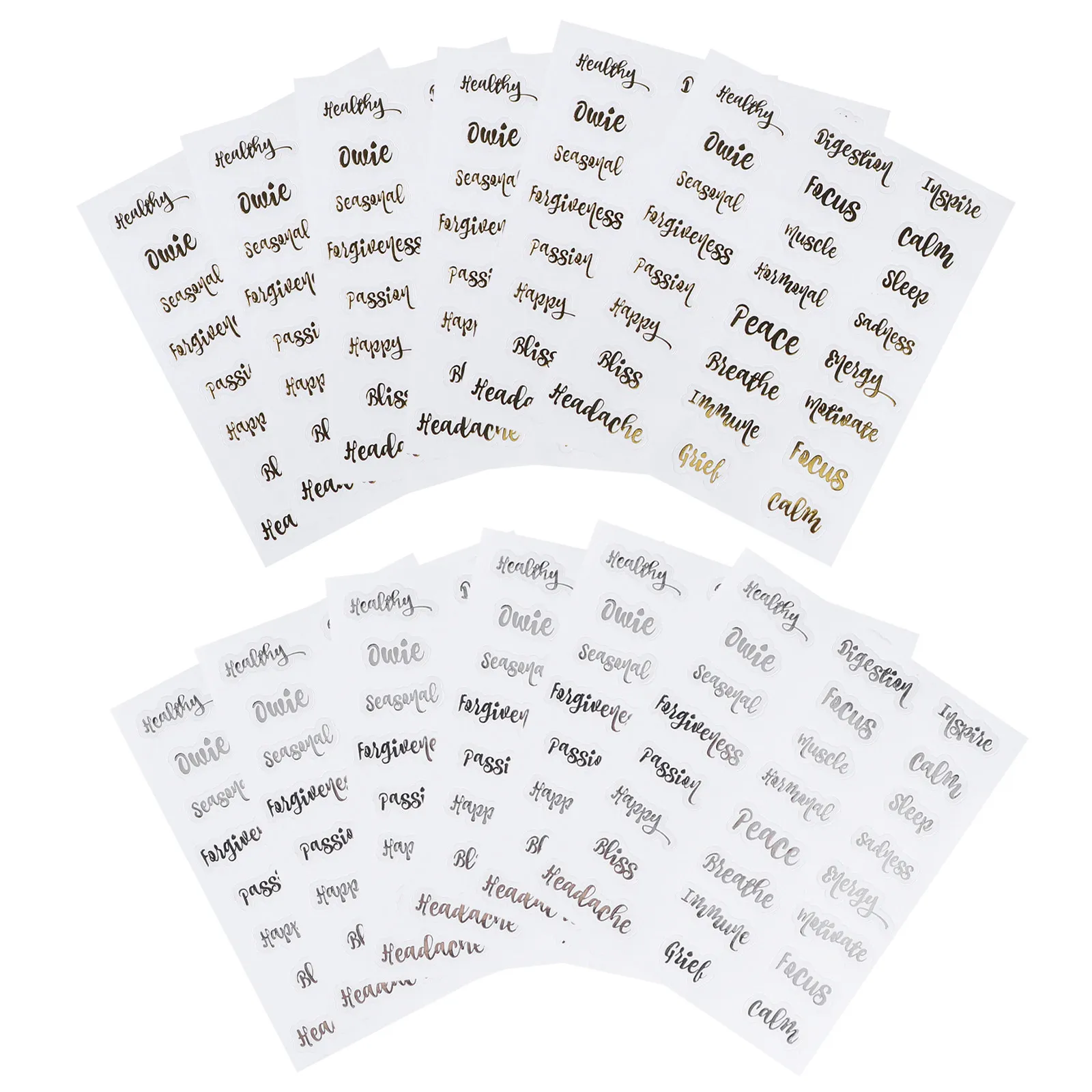 

10 Sheets Essential Oil Labels Stickers High-Quality Adhesive Bottle Sticker Set for Essential Oil Bottle Marking Labeling and