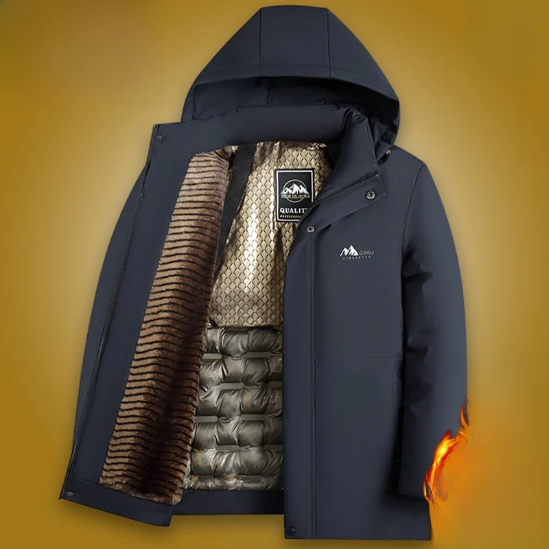 

Утепленная зимняя куртка с капюшоном на флисовой подкладке для мужчин, хлопковая стеганая куртка, теплая повседневная модель, приталенный крой, полиэстер, TUCANO