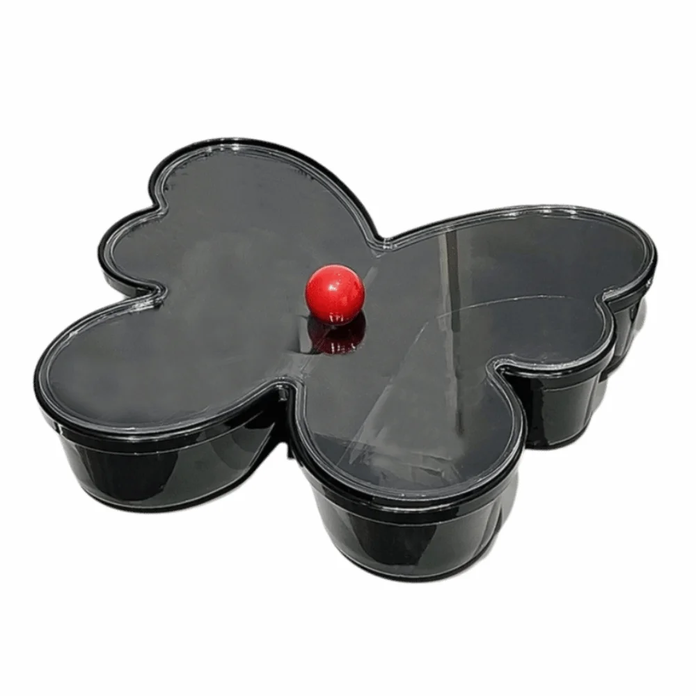 

Butterfly-shaped Fruit Plate Tray Creative with Lid Fruit Snack Plates 2 Compartments Reusable Snacks Storage Containers