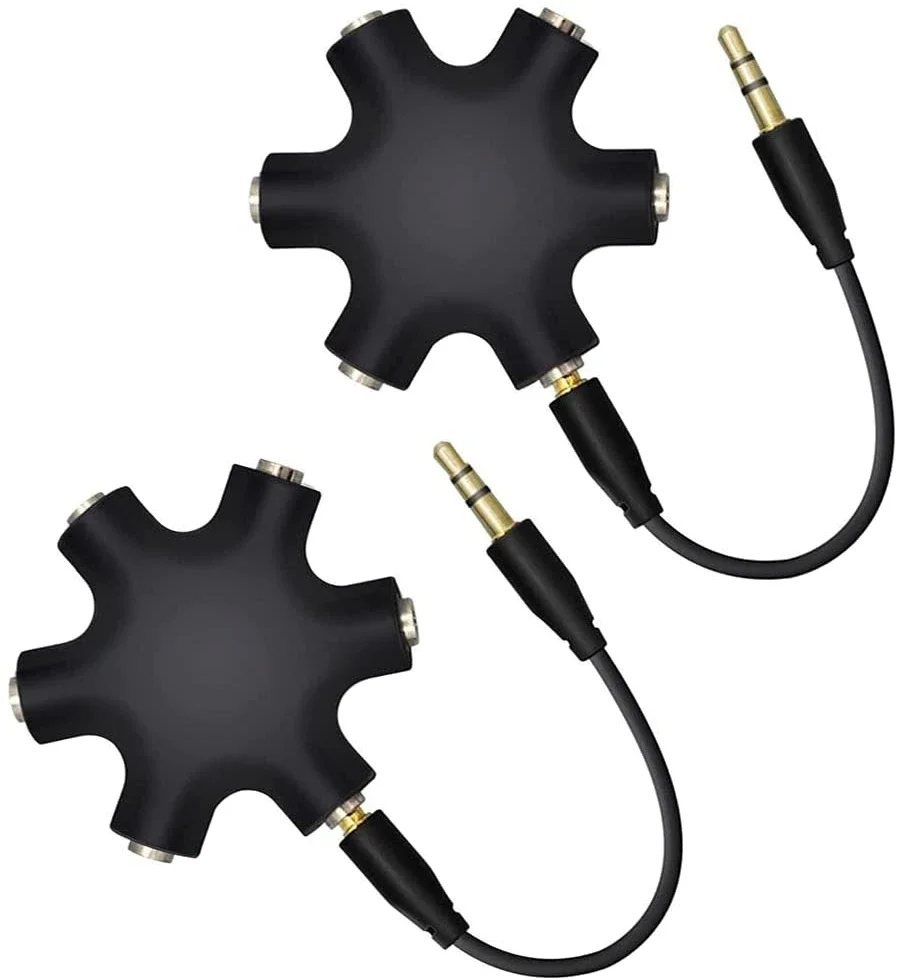 100 قطعة 3.5 مللي متر Aux كابل الصوت الفاصل 1 ذكر إلى 5 أنثى سماعة ميناء 3.5 جاك حصة محول للهاتف المحمول MP3 MP4 المتكلم