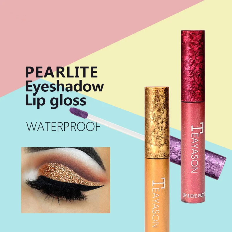 12สี Glitter Liquid อายแชโดว์เงา Pearlescent Liquid อายแชโดว์ Silkworm ปากกา Lip Gloss เครื่องสำอางอายแชโดว์ Eye Makeup