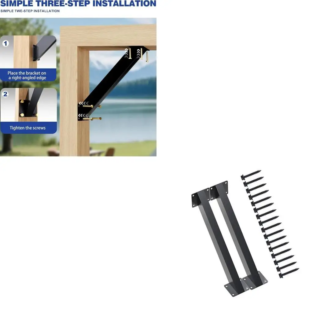 

R9UF 2 шт. металлические стабилизаторы для беседки, стержень с углом 45 градусов, опорные кронштейны, крепеж