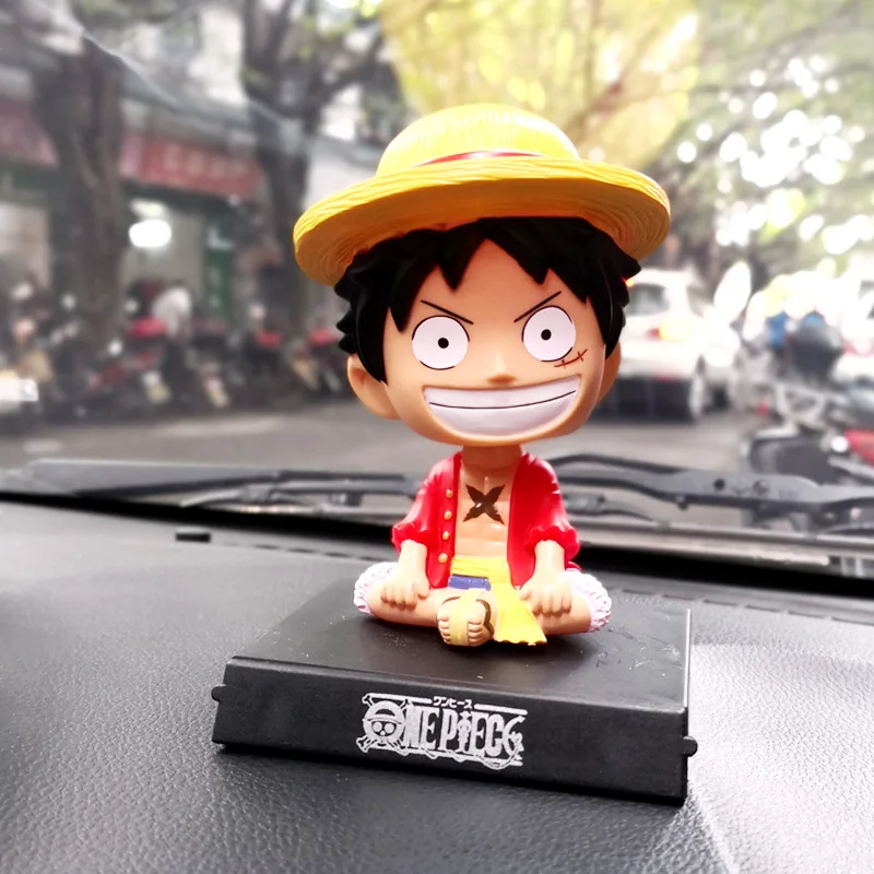 11cm Anime One Piece Acessórios Do Carro Luffy Zoro Figura de Ação Shaking Head Coleção Enfeites Chopper Sanji Figuras Modelo Boneca