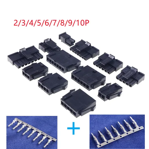 10/30/50/200 juegos 3,0mm Micro-Fit 3,0 conector carcasa de receptáculo 2 pines 3 4 5 6 7 8 9 enchufe de circuito Terminal de casa 43640 43645