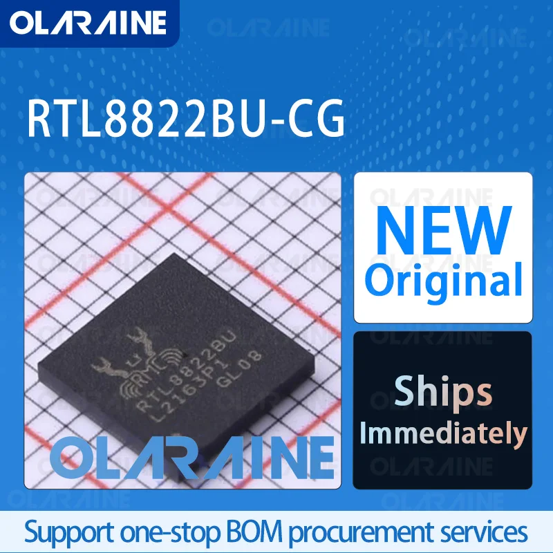 

1/5/10Pcs RTL8822BU-CG TFBGA-121 100%NEW original ic chip Wireless transceiver chip Voltage: 3.6V The data rate is 866.7Mbps
