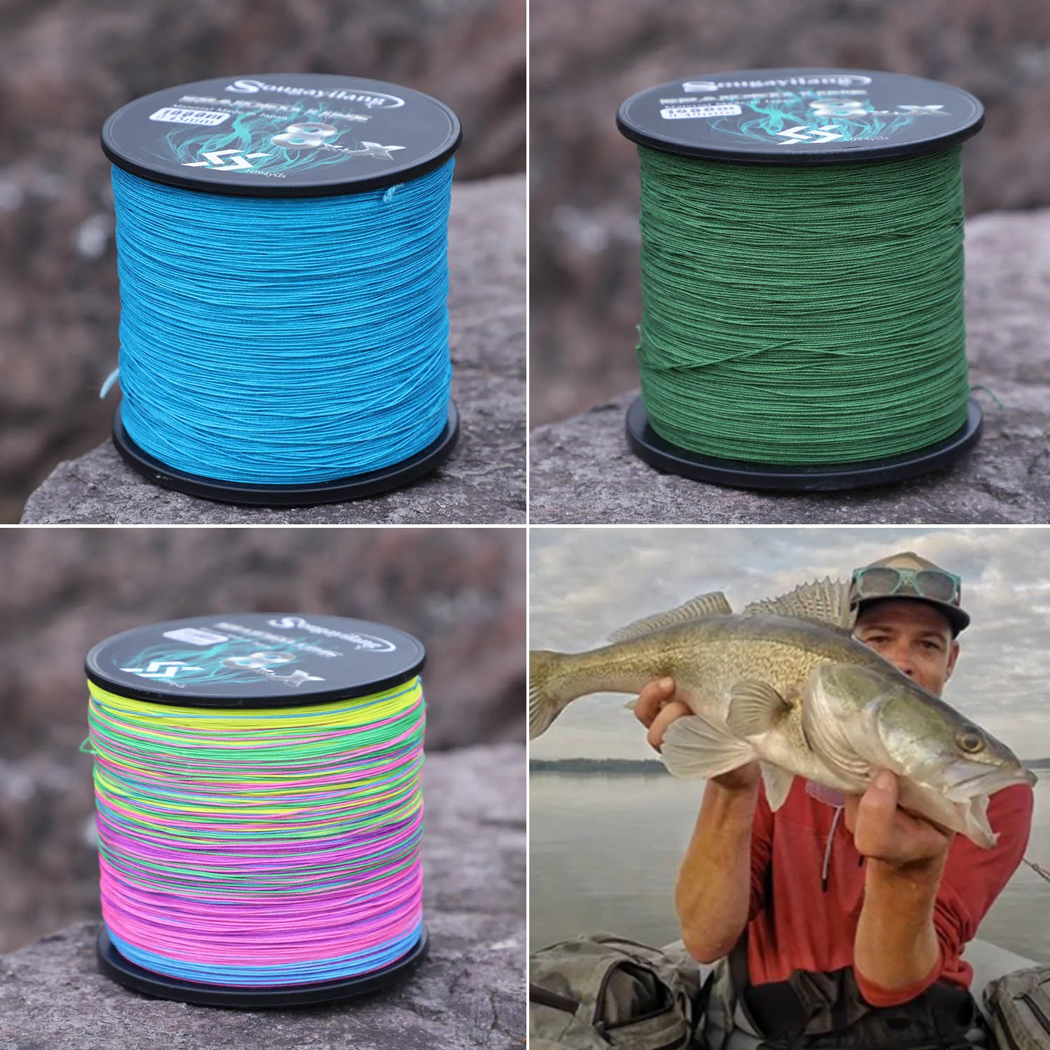 Sougayilang 9 Strands PE Fishing Line Raid Fishing Line 300M 500M 1000M Multifilament Fishing Wire Carp Fishing Line Tool Pesca
