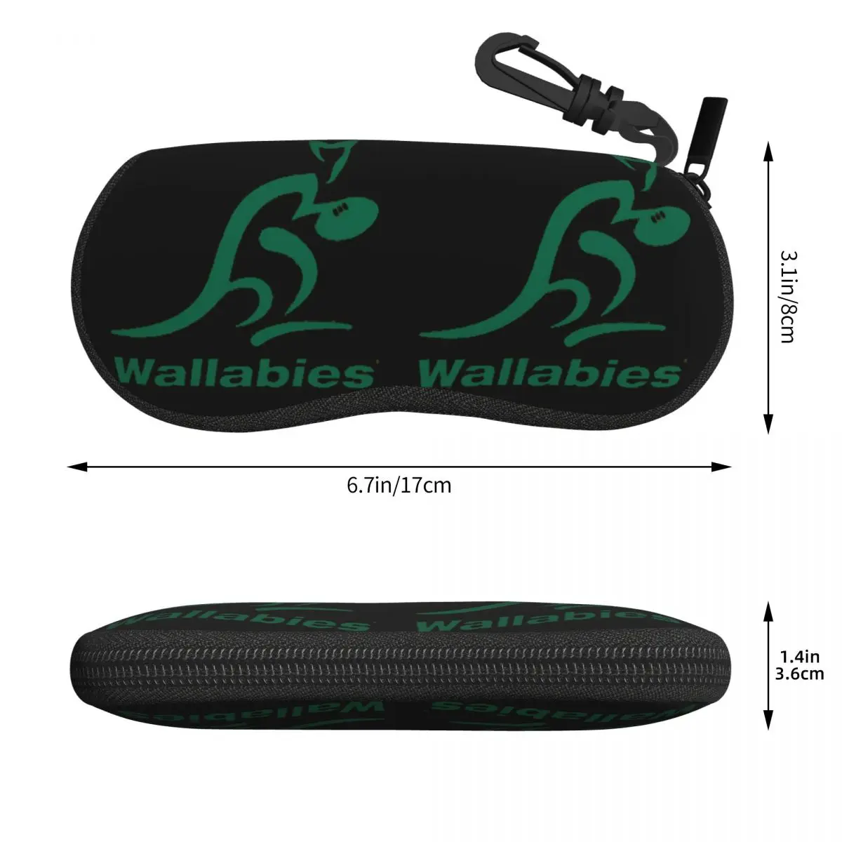 Australia Rugby Wallabies Yellow Wallaby Shell Glasses Case Protector Sunglasses Box Women Men Soft Eyeglasses Bag Pouch